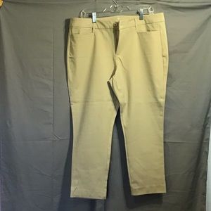 ST JOHN’S BAY women’s straight leg pants 16P khaki